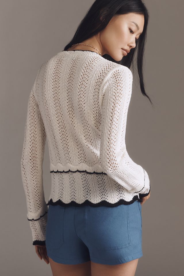 Lost + Wander Sophia Scalloped Cardigan Sweater #2