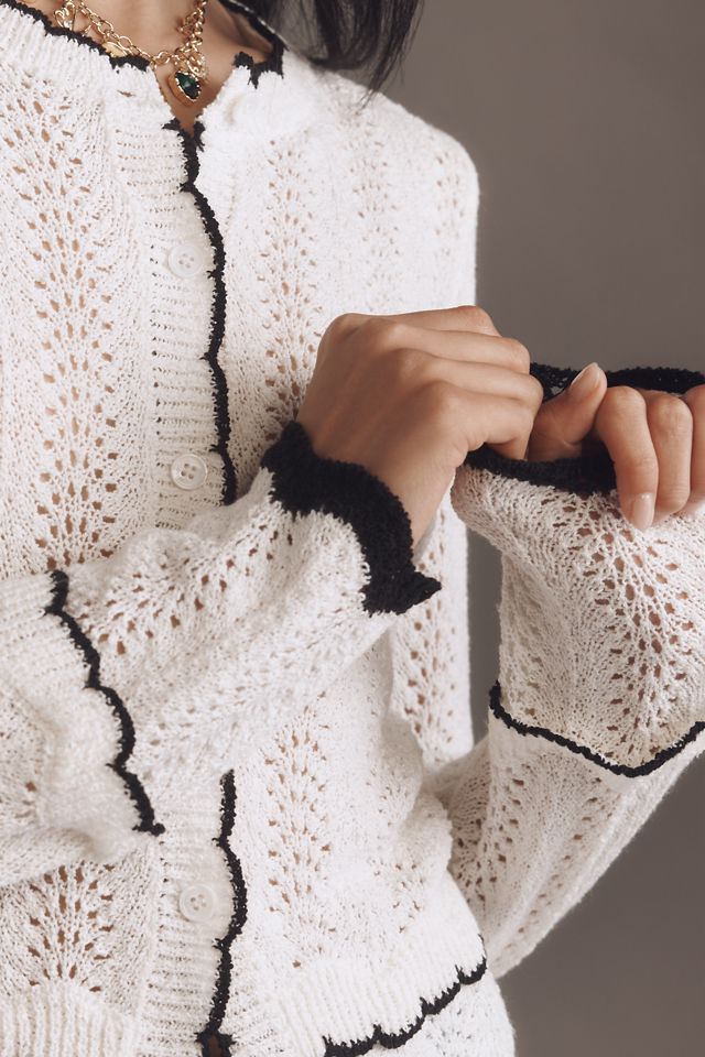 Lost + Wander Sophia Scalloped Cardigan Sweater #3