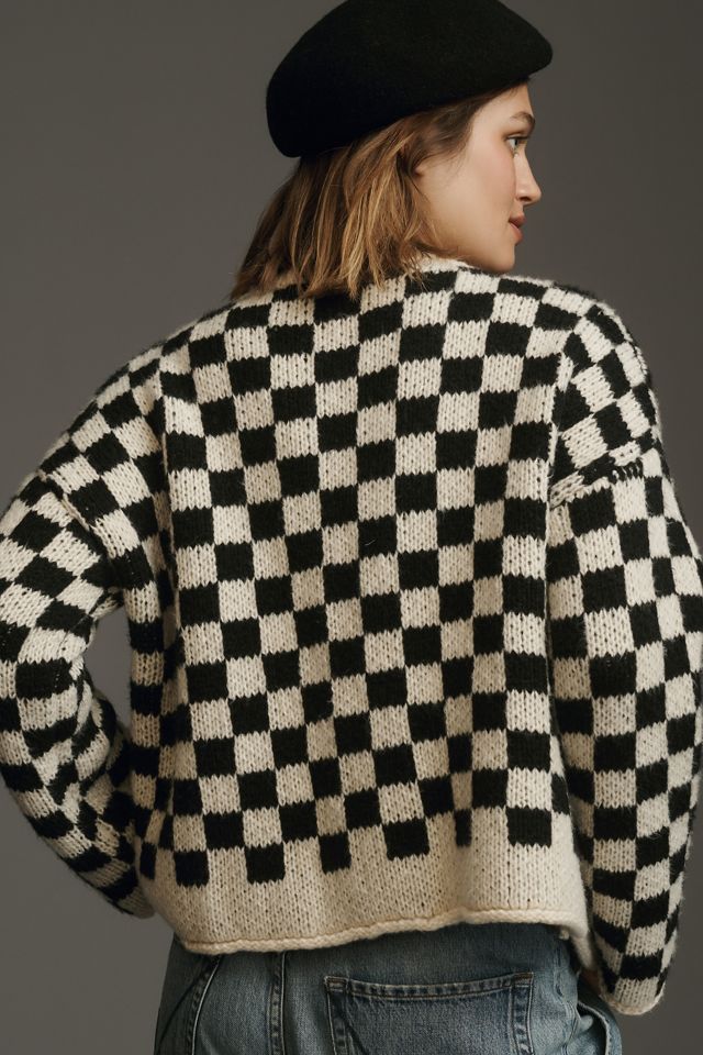 Desert Dreamer Checkerboard Cardigan Sweater #2