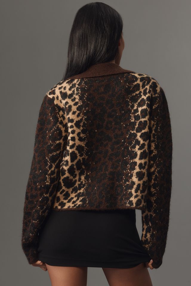 Pilcro Cheetah Cardigan Sweater #1