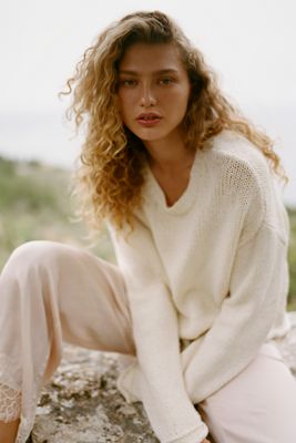 Pilcro Harlow Oversized Roll-Hem Sweater