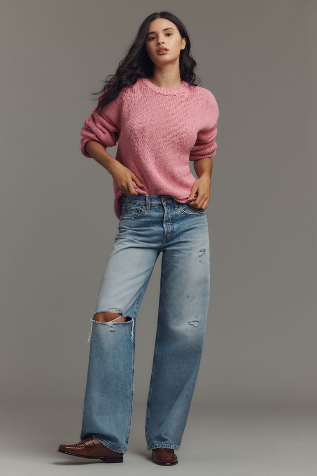 Pilcro Cotton Oversized Roll-Hem Pullover Sweater #2