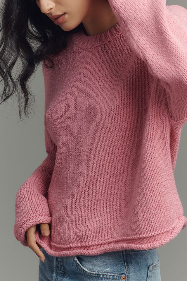 Pilcro Cotton Oversized Roll-Hem Pullover Sweater #3