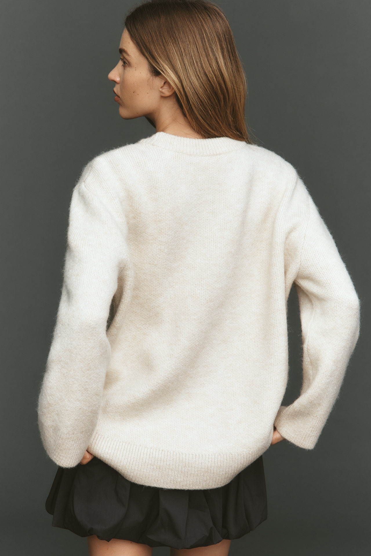By Anthropologie 3D Floral Crewneck Sweater