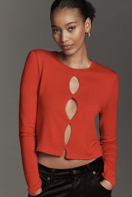 By Anthropologie Twisted Cut-Out Sweater