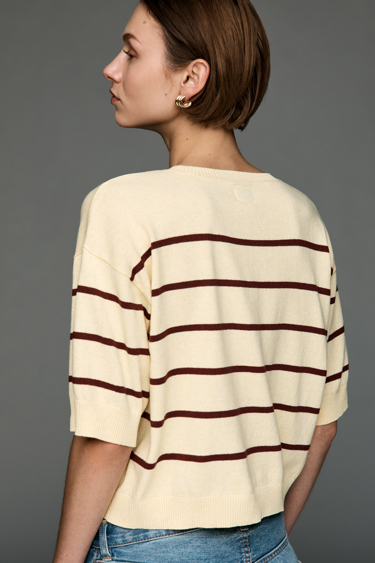 By Anthropologie Crew-Neck Cardigan Sweater