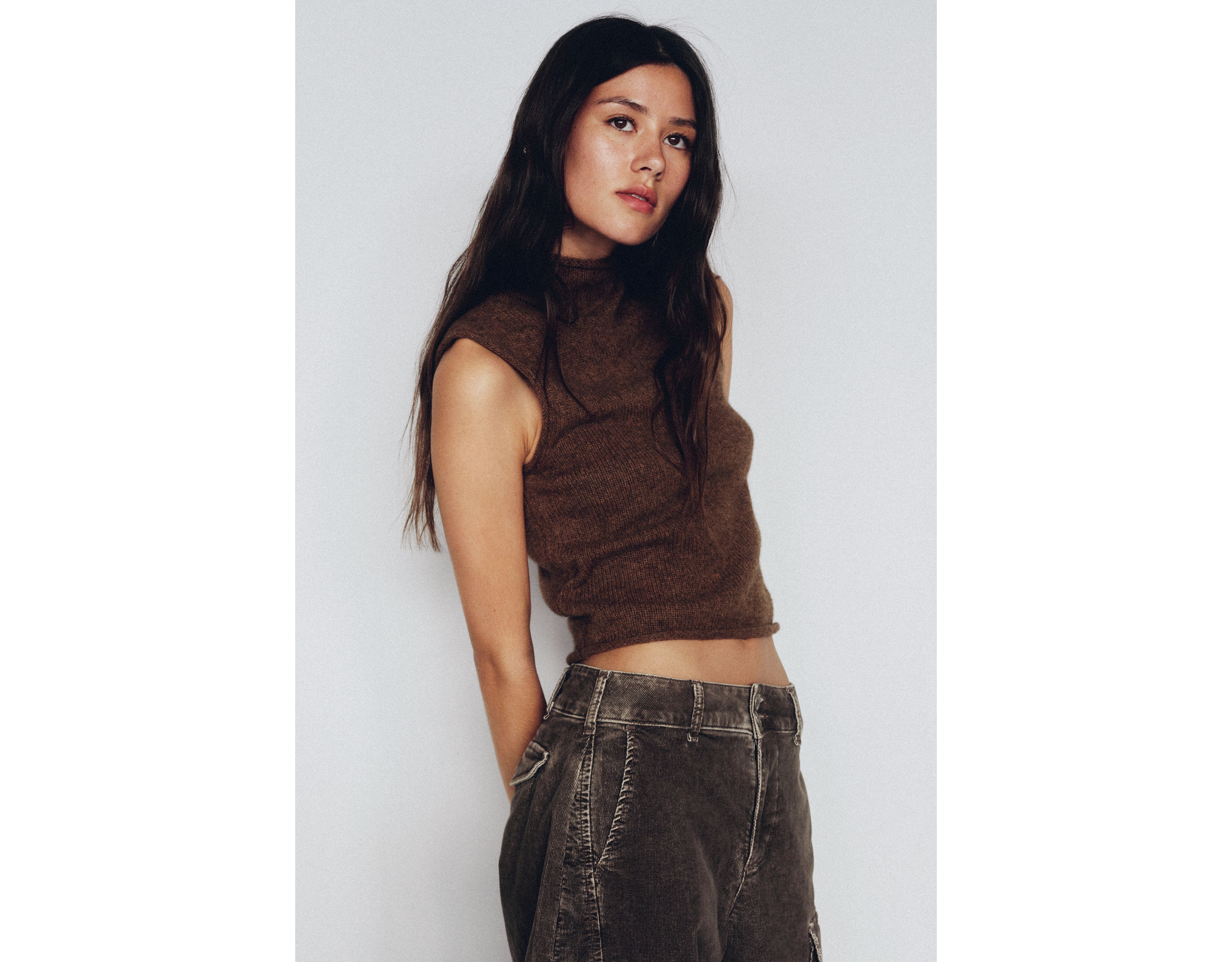Pilcro Campbell 100% Cotton Roll Neck Sweater Tank