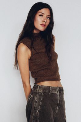 Pilcro 100% Cotton Roll-Neck Knit Tank Top