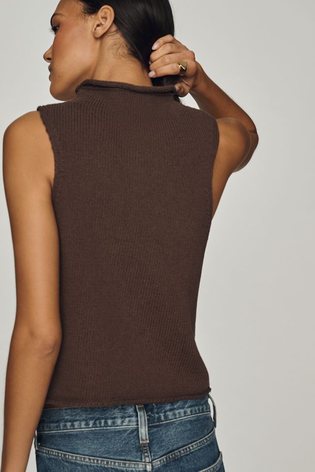 Camiseta sin Mangas de Punto con Cuello Alto 100% Algodón Pilcro #5
