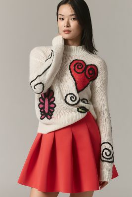 The Wolf Gang El Ojo Knit Sweater In White