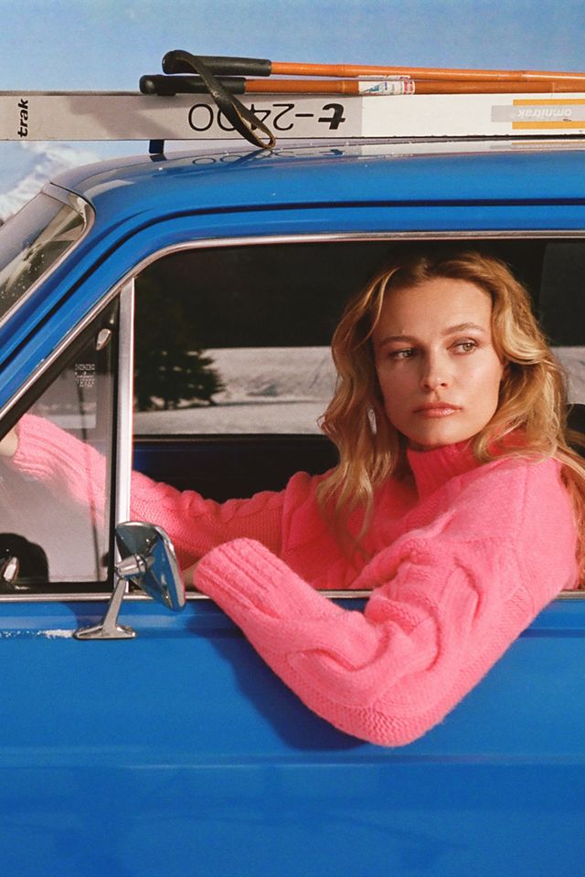 Mock Neck Cable-Knit  Sweater #1