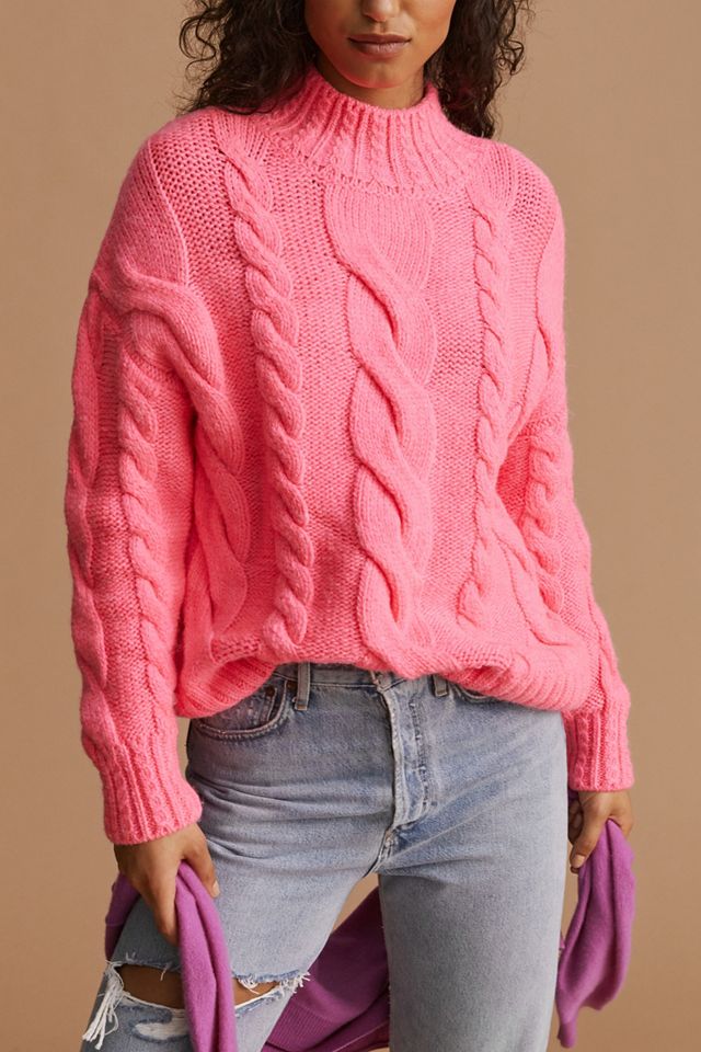 Mock Neck Cable-Knit  Sweater #6