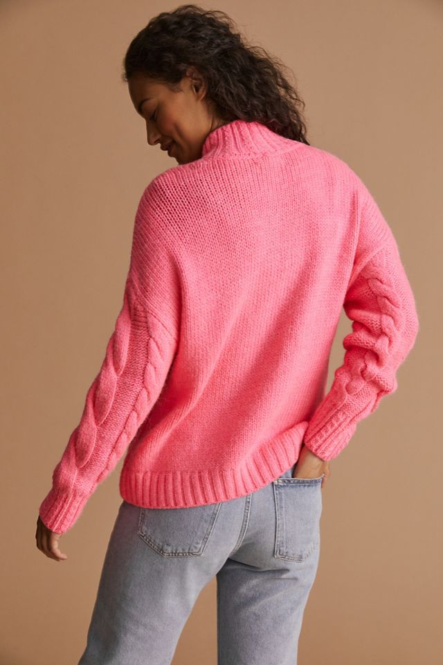 Mock Neck Cable-Knit  Sweater #8