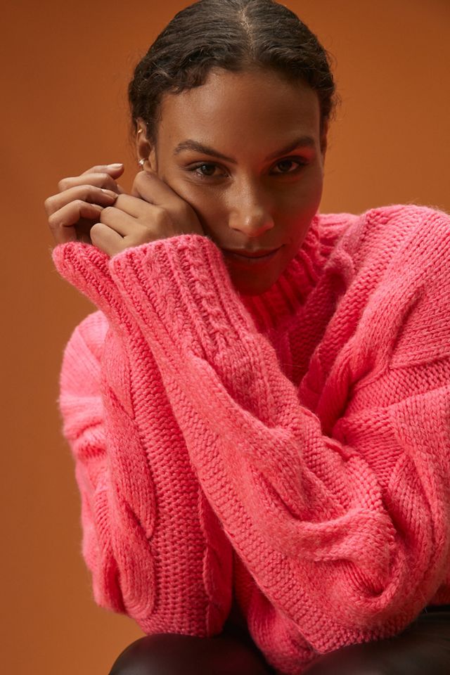 Mock Neck Cable-Knit  Sweater #3