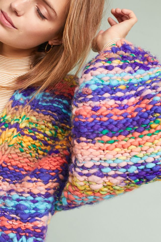 Rainbow Hand-Knit Cardigan #1