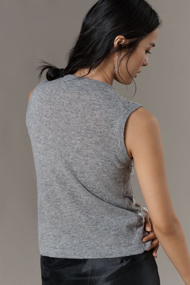 Beatrice .b Parks Embellished Wool Sweater Vest #3