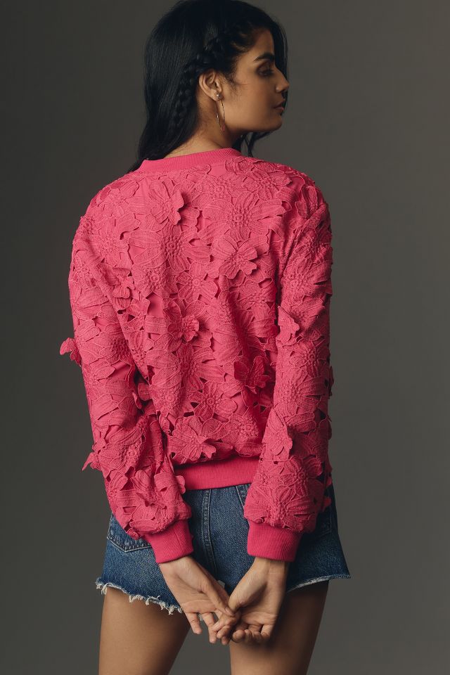 Endless Rose Floral Lace Pullover Sweater
