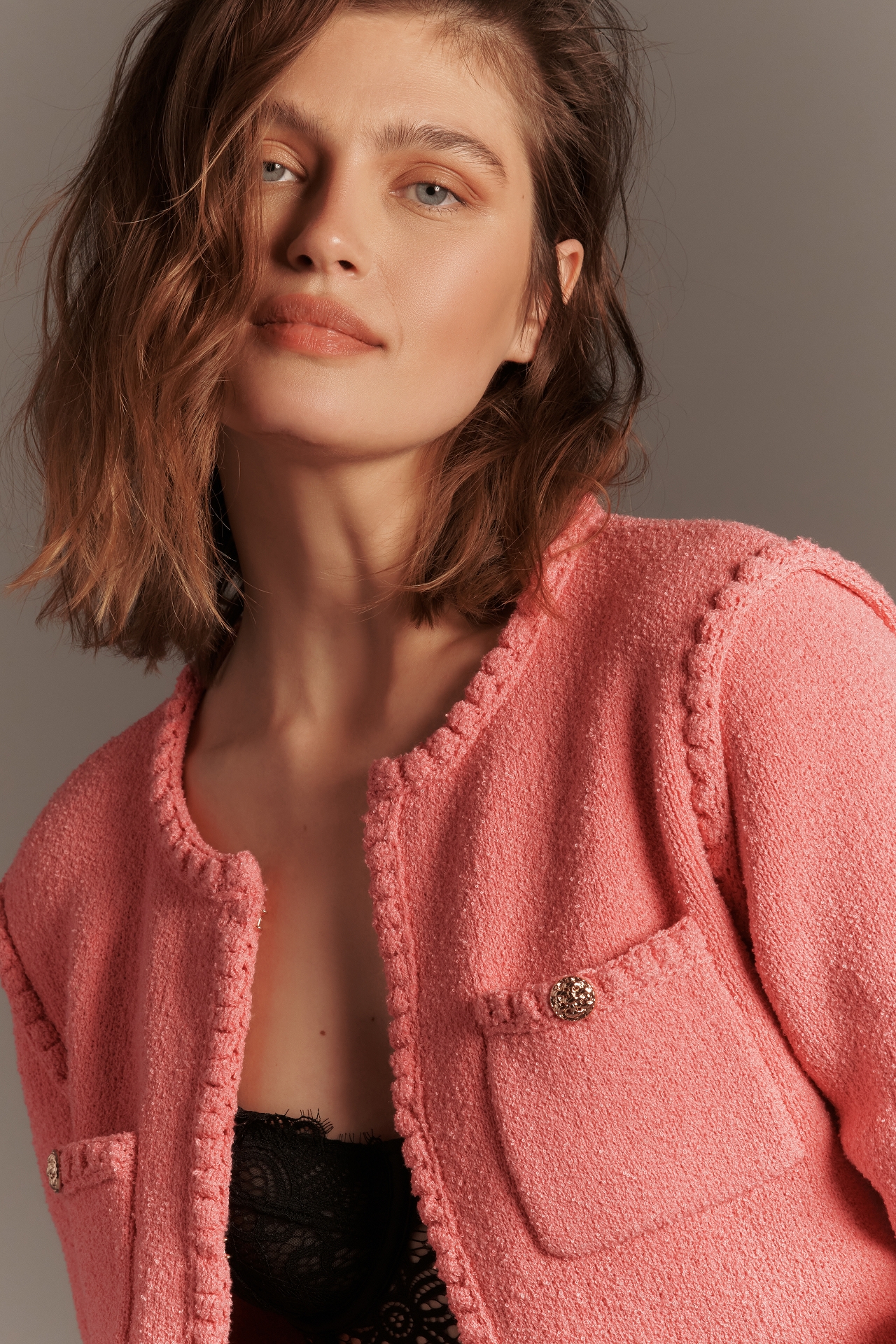 Endless Rose Braided Knit Sweater Jacket