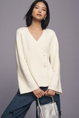 ENDLESS ROSE TWO-BUTTON CINCHED CARDIGAN SWEATER 