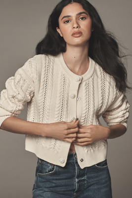 Endless Rose Cable-Knit Cardigan Sweater product page