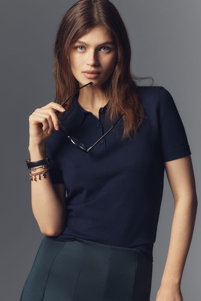 Endless Rose Short-Sleeve Collared Sweater #1