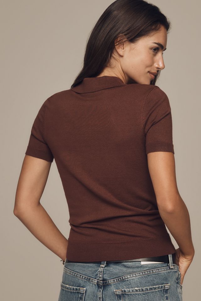 Endless Rose Short-Sleeve Collared Sweater #1
