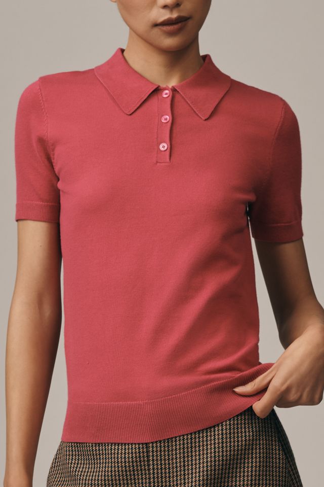 Endless Rose Short-Sleeve Collared Sweater #1