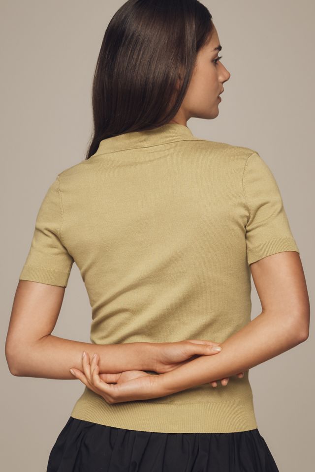 Endless Rose Short-Sleeve Collared Sweater #1