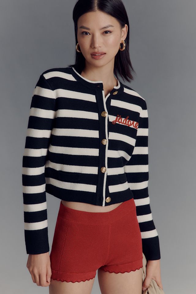 Endless Rose J'Adore Beaded Striped Cardigan Sweater #3