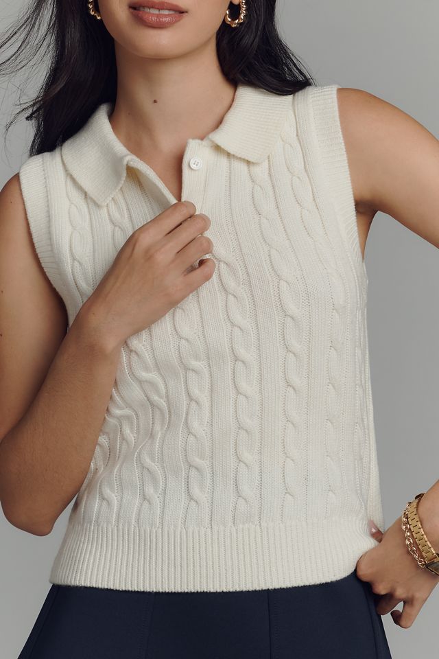 Endless Rose Collared Cable Sweater Vest #1