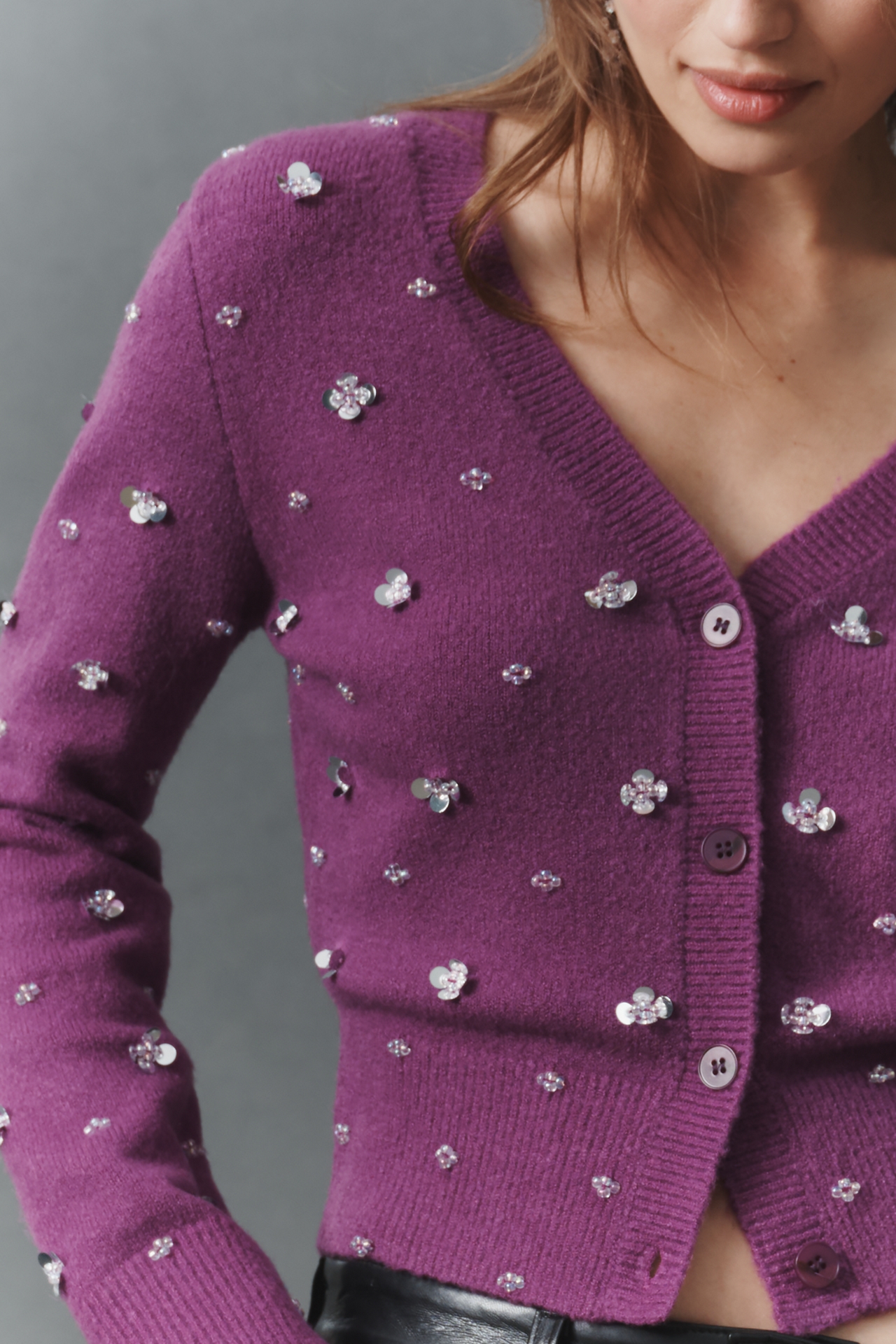 Endless Rose Sequin-Embellished Cardigan Sweater