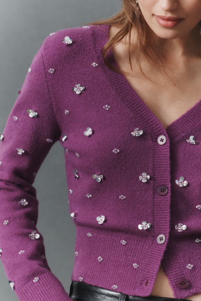 Endless Rose Sequin-Embellished Cardigan Sweater #3