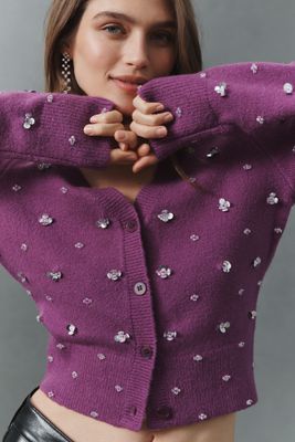 Endless Rose Sequin-Embellished Cardigan Sweater