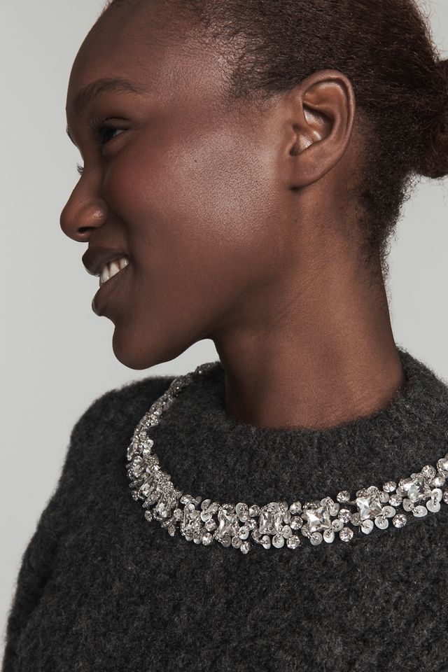 Endless Rose Jewel-Embellished Crew-Neck Sweater #1