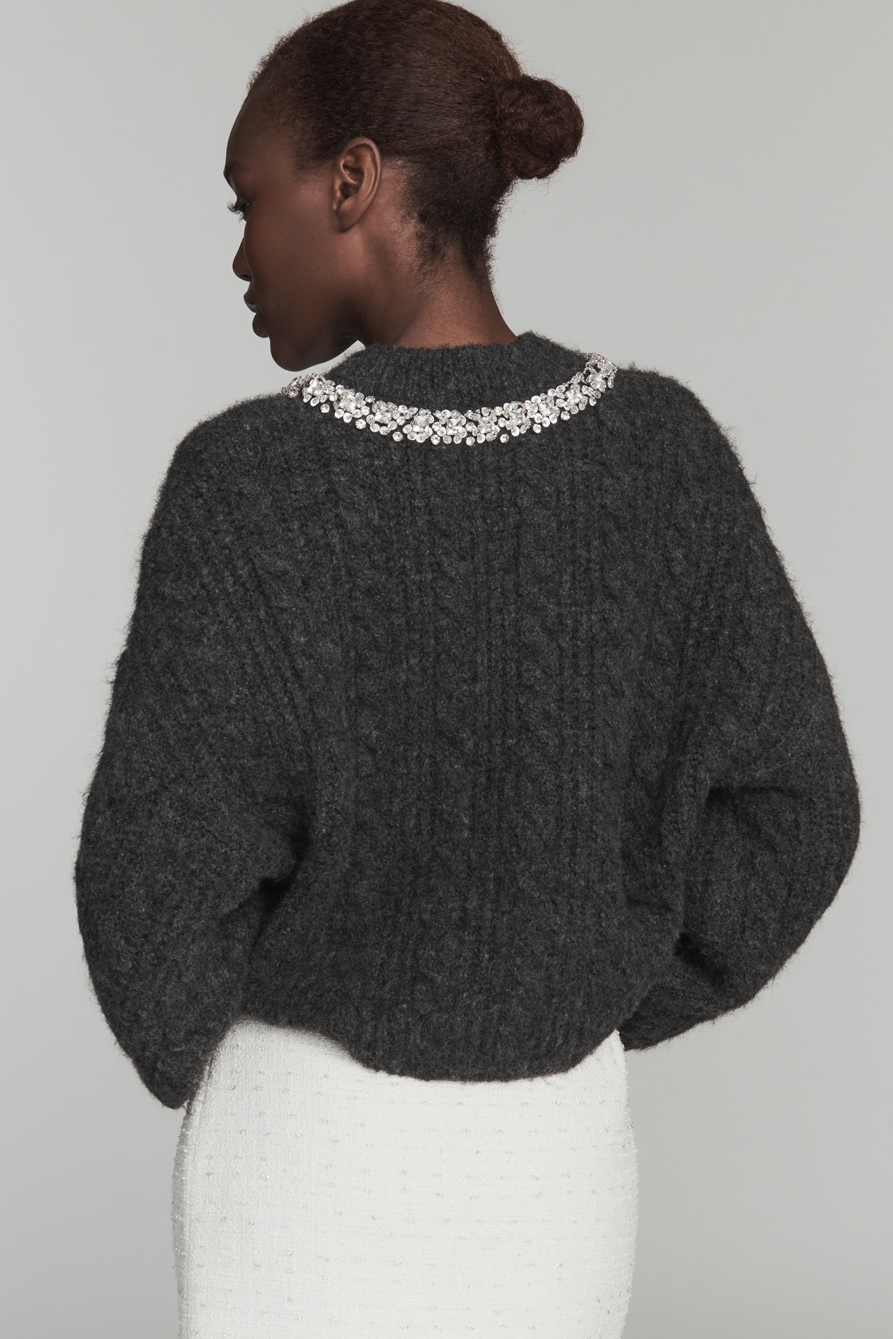 Endless Rose Jewel-Embellished Crew-Neck Sweater