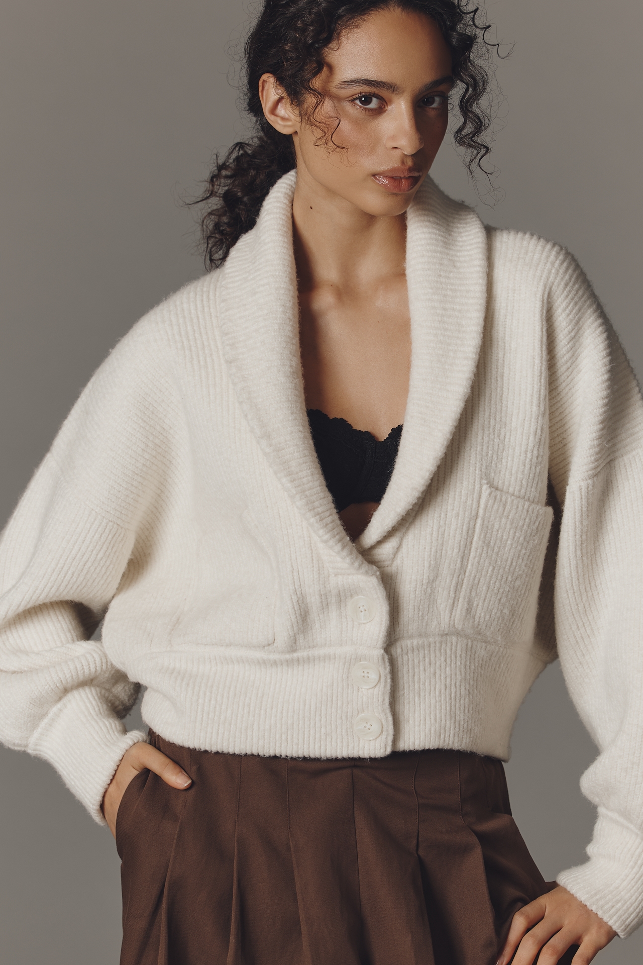 Endless Rose Chunky Collared Cardigan Sweater