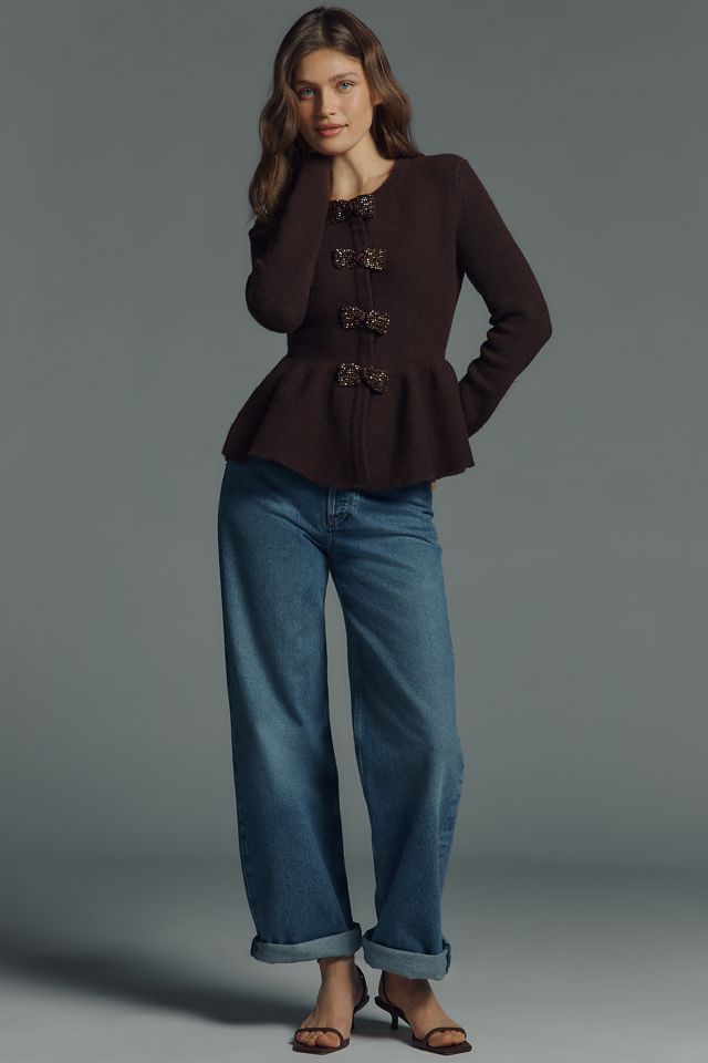 Endless Rose Bow Peplum Sweater | Anthropologie