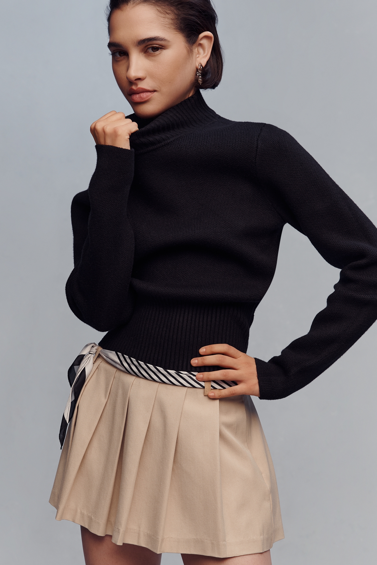 Endless Rose Mock-Neck Zipper Cardigan