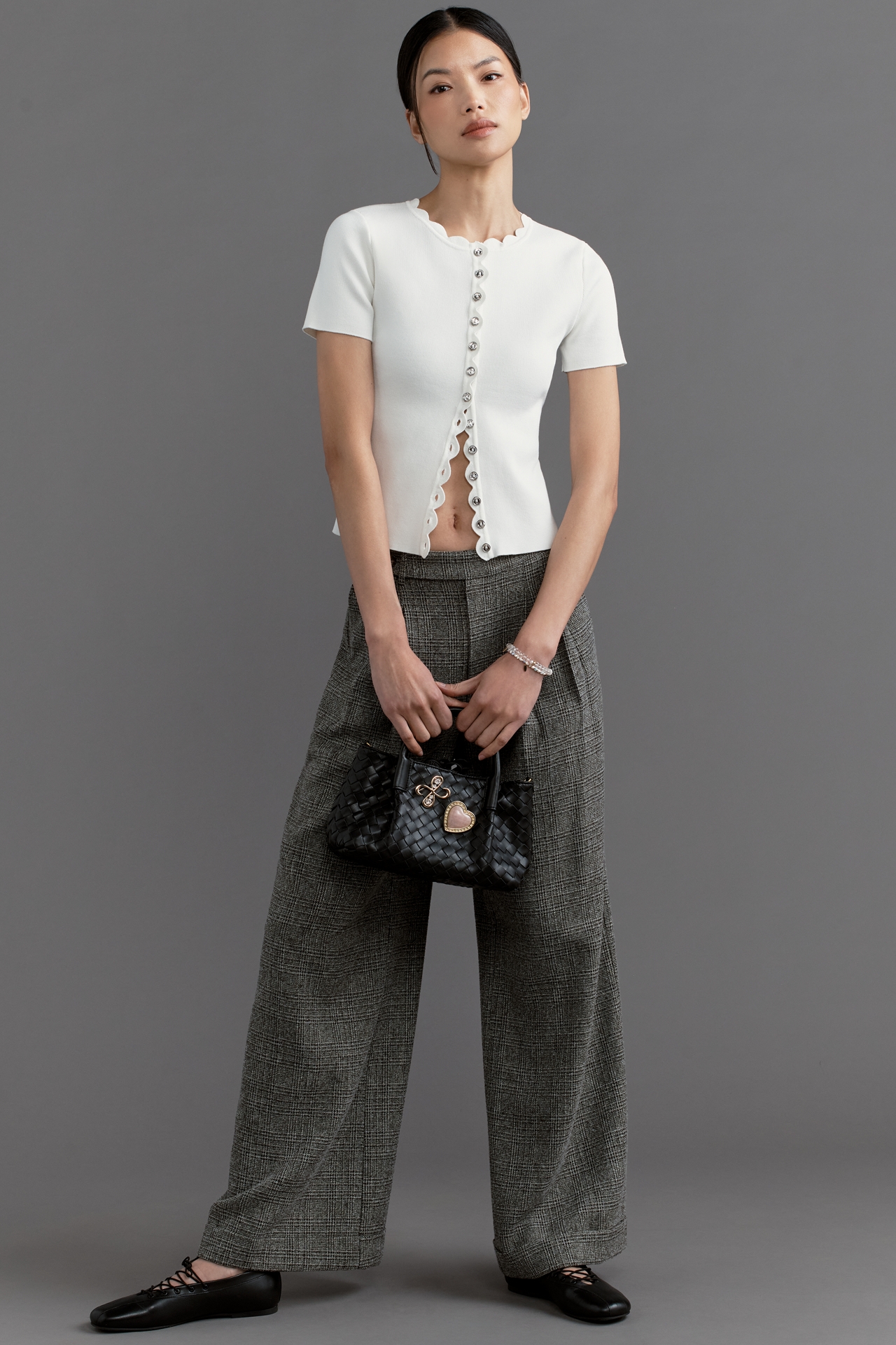 Endless Rose Scalloped Short-Sleeve Cardigan