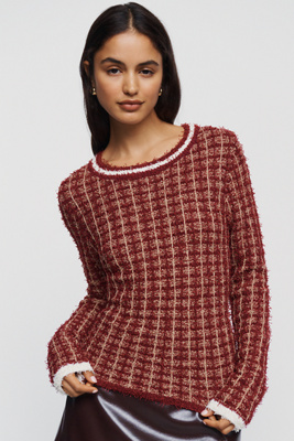 Endless Rose Textured Crew Neck Sweater by Anthropologie