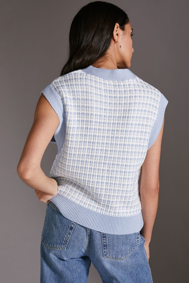 Maeve Geometric Buttondown Sweater Vest #1