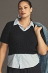 Lace Cable Twofer Sweater
