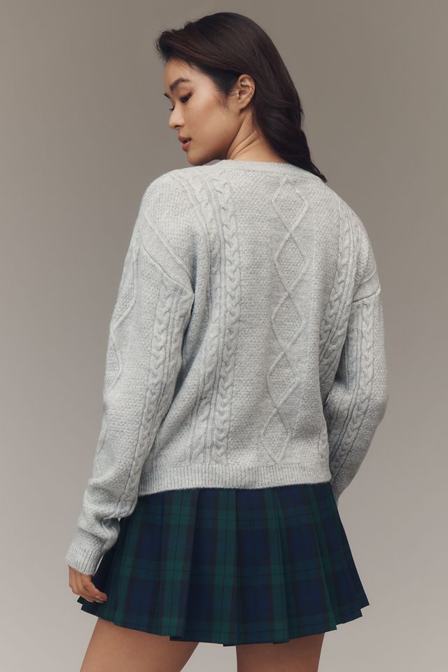 The Gracey Cable Floral Pullover Sweater by Maeve #1