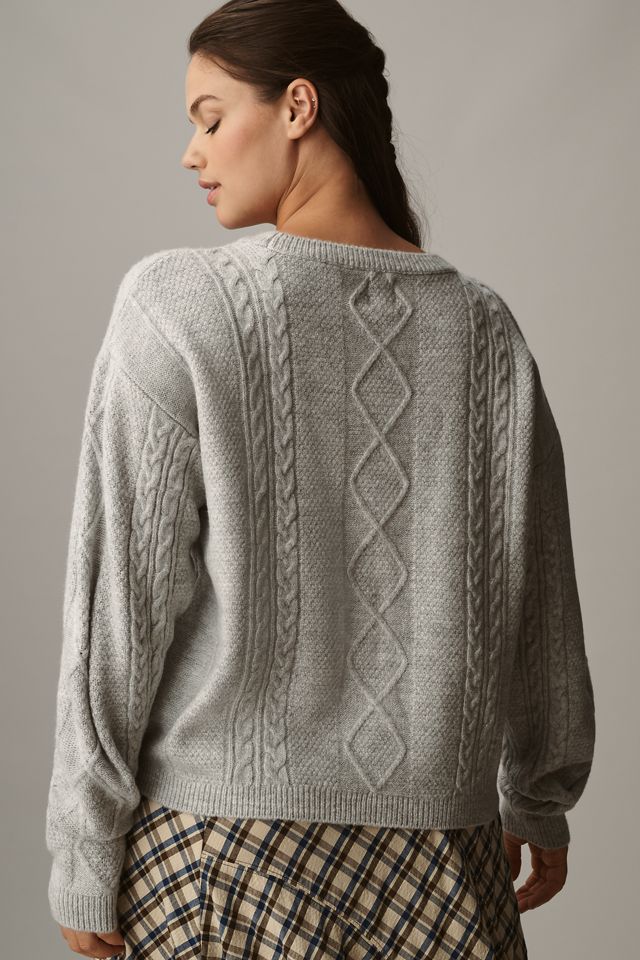 The Gracey Cable Floral Pullover Sweater by Maeve #5