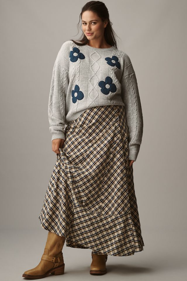 The Gracey Cable Floral Pullover Sweater by Maeve #6