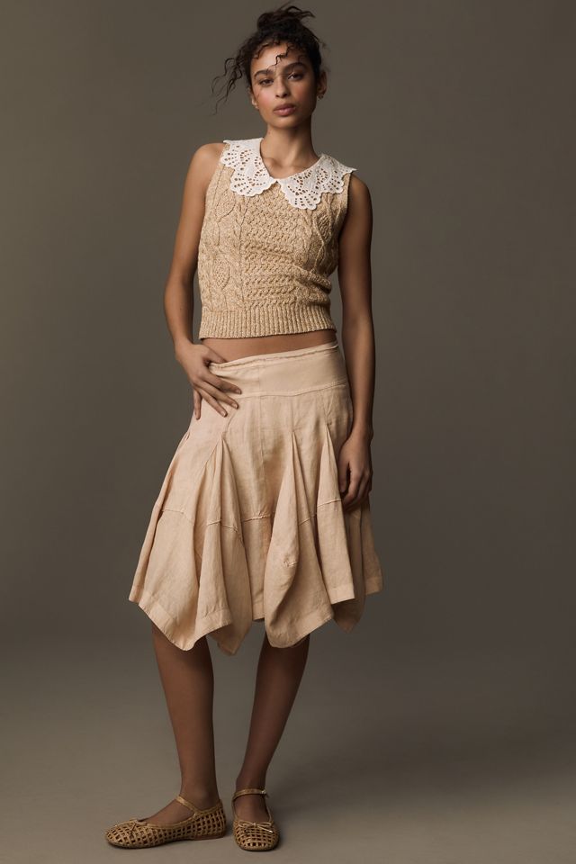 By Anthropologie Lace Collar Sweater Tank #2
