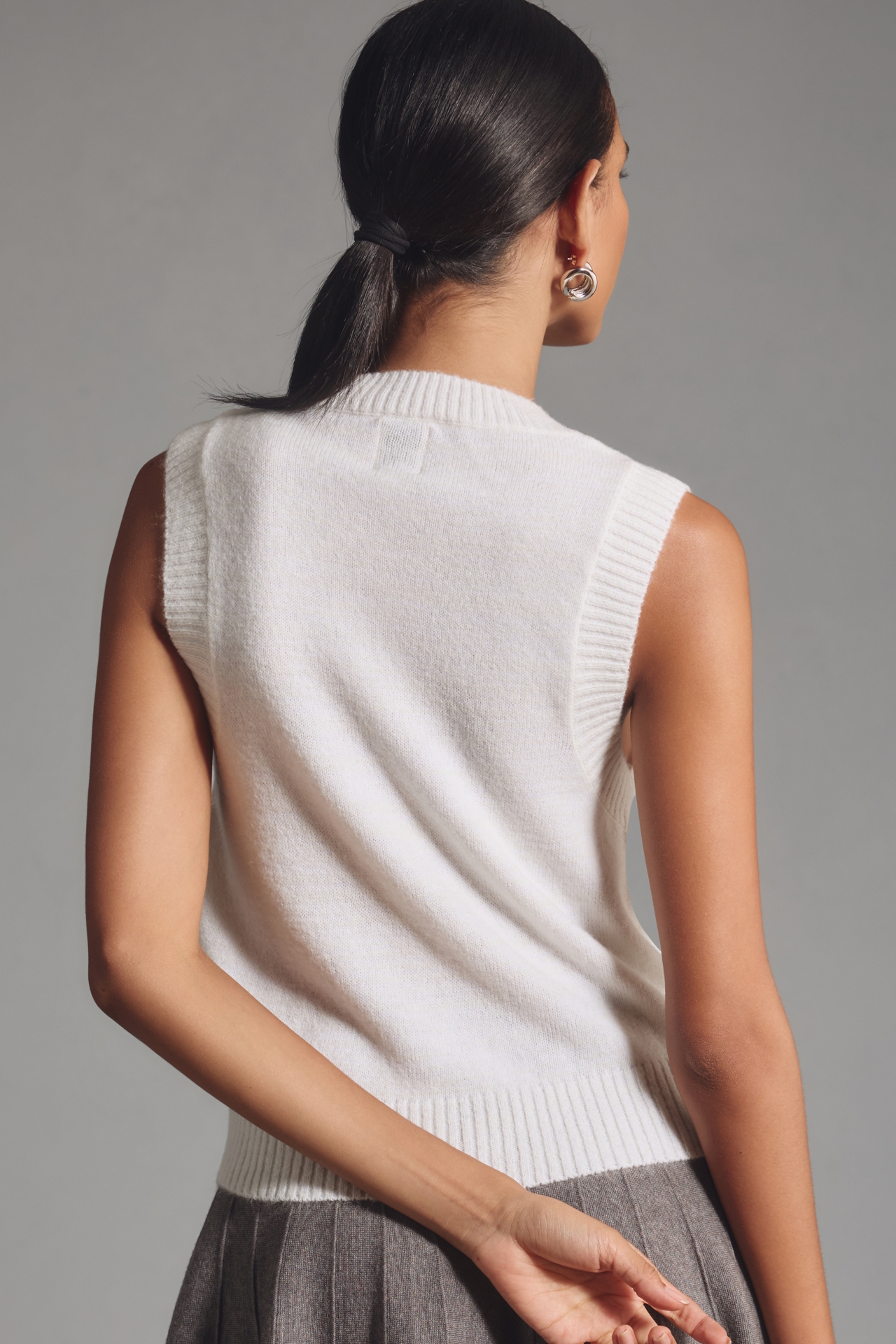 Maeve Crew-Neck Cardigan Sweater Vest