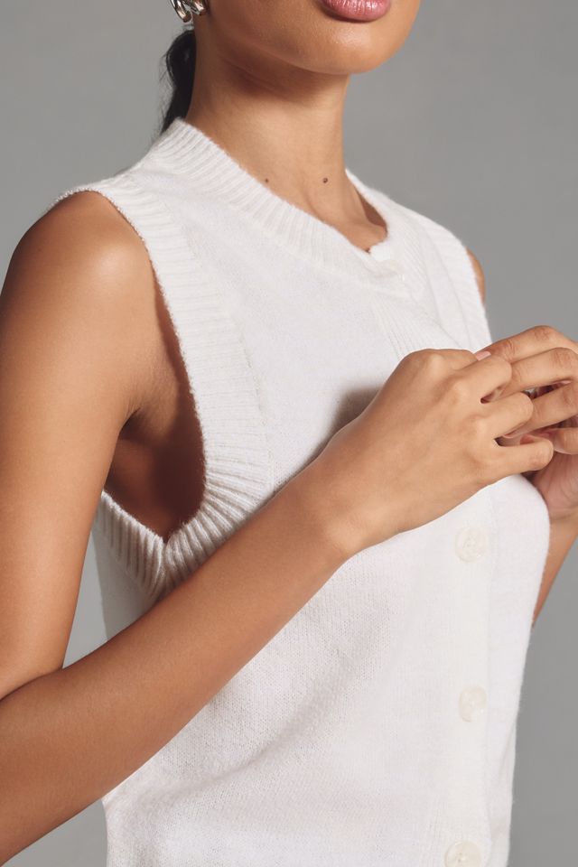 Maeve Crew-Neck Cardigan Sweater Vest #3