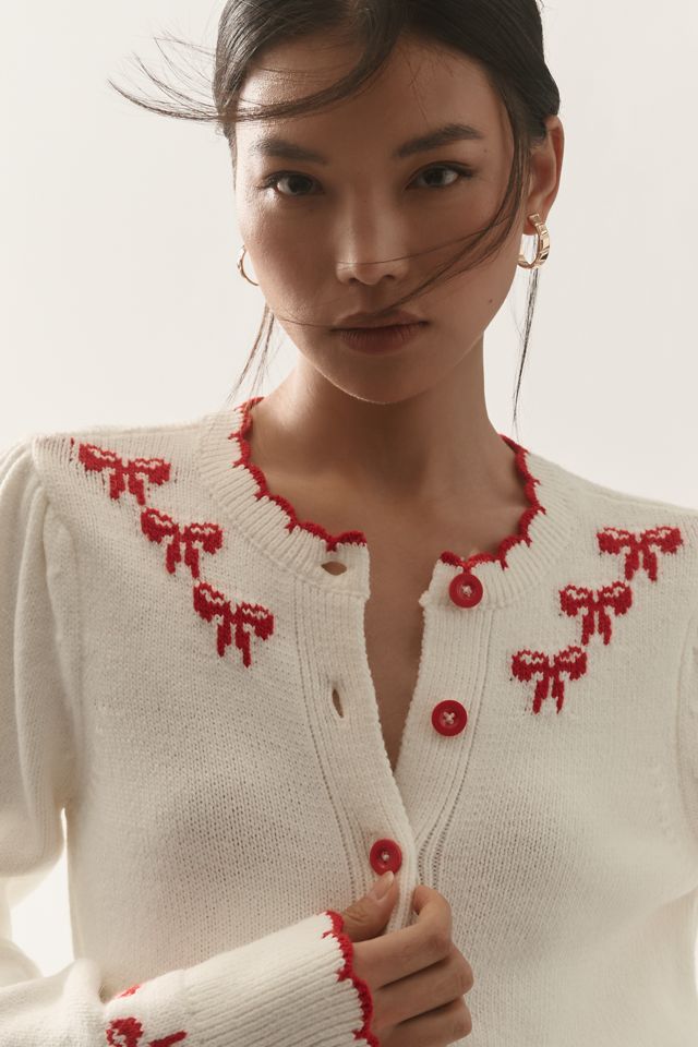Maeve Embroidered Bow Cardigan  #3