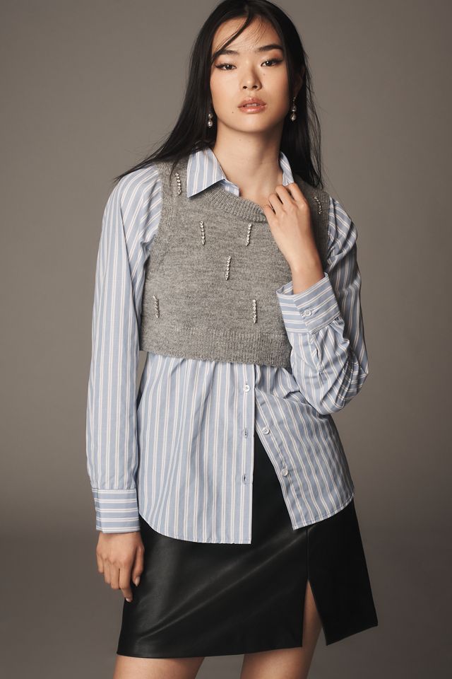 Anthropologie - Maeve gray crop buy sweater